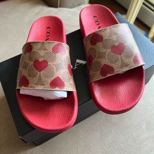 Coach heart sandals. Size 7.